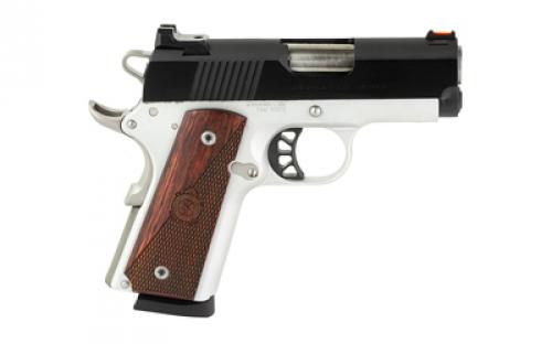 Springfield Ronin EMP, 1911, Semi-automatic, Metal Frame Pistol, Compact, 9MM, 3" Barrel, Blued Slide, Stainless Frame, Wood Grips, Fiber Optic Front Sight, 9 Rounds, One Magazine PX9123L