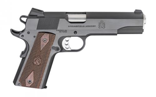 Springfield Garrison, 1911, Single Action Only, Semi-automatic, Metal Frame Pistol, Full Size, 9MM, 5" Match Grade Barrel, Blued Finish, Black, Wood Grips, 3-Dot Combat Sights, Manual Thumb Safety, Grip Safety, 9 Rounds, 1 Magazine PX9419