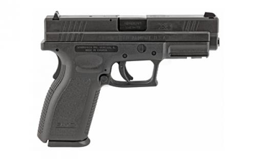 Springfield XD9, Striker Fired, Semi-automatic, Polymer Frame Pistol, Full Size, 9MM, 4" Barrel, Melonite Finish, Black, Fixed Sights, 10 Rounds, 2 Magazines XD9101
