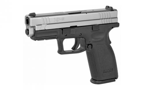 Springfield XD9, Striker Fired, Semi-automatic, Polymer Frame Pistol, Full Size, 9MM, 4" Barrel, Melonite Finish, Stainless Slide, Black Frame, Fixed Sights, 10 Rounds, 2 Magazines XD9301