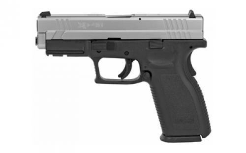 Springfield XD40, Striker Fired, Semi-automatic, Polymer Frame Pistol, Full Size, 40 S&W, 4 Barrel, Melonite Finish, Stainless Slide, Black Frame, Fixed Sights, 10 Rounds, 2 Magazines XD9302