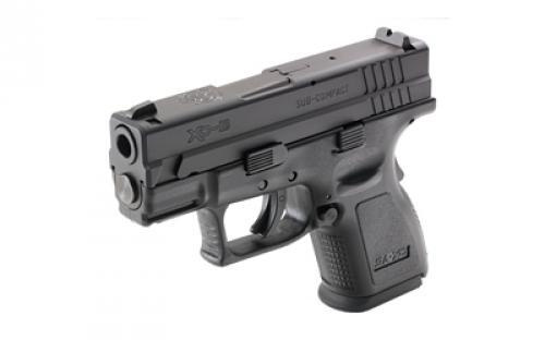 Springfield XD9, Striker Fired, Semi-automatic, Polymer Frame Pistol, Sub-Compact, 9MM, 3 Barrel, Melonite Finish, Black, Fixed Sights, 10 Rounds, 5 Magazines, Includes Range Bag XD9801GU23P