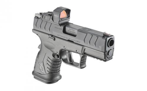 Springfield XDM Elite Compact OSP (Optical Sight Pistol), Striker Fired, Semi-automatic, Polymer Frame Pistol, 45ACP, 3.8" Hammer Forged Steel Barrel, Melonite Finish, Black, Fiber Optic Front Sight and Tactical Rack U-Dot Rear Sight, 10 Rounds, 2 Magazines, Includes HEX Dragonfly Optic XDME93845CBHCOSPD