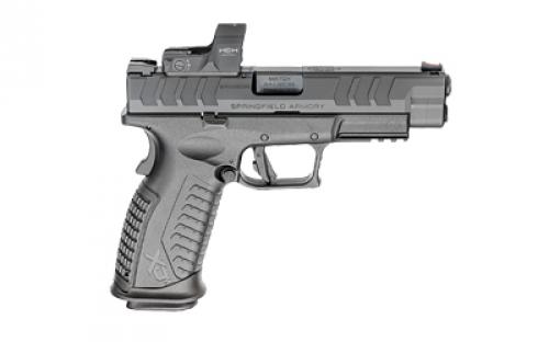 Springfield XDM Elite, Semi-automatic, Striker Fired, Polymer Frame Pistol, 10MM, 4.5 Hammer Forged Barrel, Melonite Finish, Black, META Trigger, Grip Safety Fiber Optic Front Sight, Tactical Rack U-Dot Rear Sight, Optics Ready, Hex Dragonfly Red Dot Optic, 16 Rounds, 2 Magazines XDME94510BHCOSPD