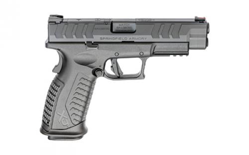 Springfield XDM Elite, Semi-automatic, Striker Fired, Polymer Frame Pistol, 10MM, 4.5" Hammer Forged Barrel, Melonite Finish, Black, META Trigger, Grip Safety Fiber Optic Front Sight, Tactical Rack U-Dot Rear Sight, Optics Ready, 16 Rounds, 5 Magazines, Includes Range Bag XDME94510BHCOSPGU23