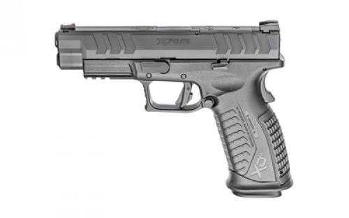 Springfield XDM Elite, Semi-automatic, Striker Fired, Polymer Frame Pistol, 10MM, 4.5 Hammer Forged Barrel, Melonite Finish, Black, META Trigger, Grip Safety Fiber Optic Front Sight, Tactical Rack U-Dot Rear Sight, Optics Ready, 16 Rounds, 2 Magazines XDME94510BHCOSP