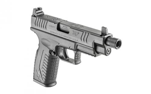 Springfield XDM Elite, Semi-automatic, Striker Fired, Polymer Frame Pistol, 10MM, 4.5" Hammer Forged Barrel, Melonite Finish, Black, META Trigger, Grip Safety Fiber Optic Front Sight, Tactical Rack U-Dot Rear Sight, Optics Ready, 16 Rounds, 2 Magazines XDME94510BHCOSP