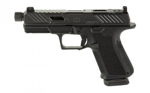 Shadow Systems MR920 Elite, Striker Fired, Semi-automatic, Polymer Frame Pistol, Compact, 9MM, 4.5 Spiral and Fluted Barrel, Threaded, Nitride Finish Elite Slide, Black, Optics Ready, Flat Faced Trigger, Trigger Safety, Tritium Front Night Sight, 15 Rounds, 2 Magazines, Includes Optics Kit, Grip Kit, Attache Case, Flared Magwell, Shadow Systems Tool SS-1010