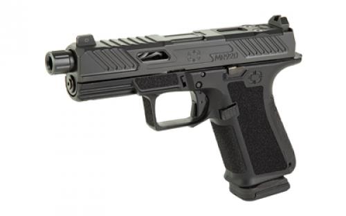 Shadow Systems MR920 Elite, Striker Fired, Semi-automatic, Polymer Frame Pistol, Compact, 9MM, 4.5" Spiral and Fluted Barrel, Threaded, Nitride Finish Elite Slide, Black, Optics Ready, Flat Faced Trigger, Trigger Safety, Tritium Front Night Sight, 15 Rounds, 2 Magazines, Includes Optics Kit, Grip Kit, Attache Case, Flared Magwell, Shadow Systems Tool SS-1010