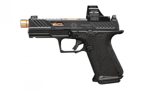 Shadow Systems MR920 Elite, Striker Fired, Semi-automatic, Polymer Frame Pistol, Compact, 9MM, 4 Bronze Spiral Fluted Barrel, Nitride Finish Slide, Black, Holosun 507c Red Dot, Flat Faced Trigger, Trigger Safety, Front Tritium Night Sight, 15 Rounds, 2 Magazines, Includes Optics Kit, Atache Case, Flared Magwell, Grip Kit, Shadow Systems Tool SS-1011-H