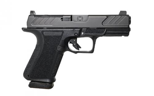 Shadow Systems MR920, Foundation, Striker Fired, Semi-automatic, Polymer Framed Pistol, Compact, 4 Barrel, Nitride Finish, Black, Green Tritium Front Sight, Black Serrated Rear Sight, Optics Ready Slide, 15 Rounds, 2 Magazines, Includes (3) Backstraps and Optics Kit SS-1306-1D