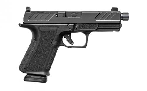 Shadow Systems MR920, Foundation, Striker Fired, Semi-automatic, Polymer Frame Pistol, Compact, 4.5" Threaded Barrel, Nitride Finish, Black, White Dot Fixed Sights, Optics Ready Slide, 15 Rounds, 2 Magazines, Includes (3) Backstraps and Optics Kit SS-1310