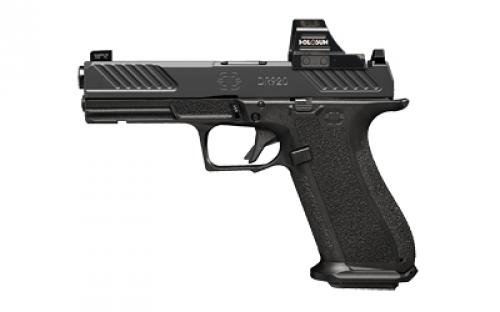 Shadow Systems DR920 Combat, Striker Fired, Semi-automatic, Polymer Frame Pistol, Fullsize, 9MM, 4.5 Black Spiral Fluted Barrel, Nitride Finish Combat Slide, Black, Holosun 507c Red Dot, Flat Faced Trigger, Trigger Safety, Front Tritium Night Sight, 17 Rounds, 2 Magazines, Includes Optics Kit, Atache Case, Flared Magwell, Grip Kit, Shadow Systems Tool SS-2006-H