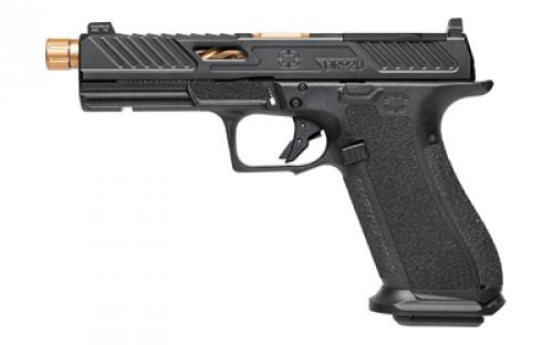 Shadow Systems DR920 Elite, Striker Fired, Semi-automatic, Polymer Frame Pistol, Full Size, 9MM, 5 Bronze Spiral and Fluted Barrel, Threaded, Nitride Finish Slide, Black, Optics Ready, Flat Faced Trigger, Trigger Safety, Tritium Front Night Sight, 17 Rounds, 2 Magazines, Includes Optics Kit, Grip Kit, Attache Case, Flared Magwell, Shadow Systems Tool SS-2009