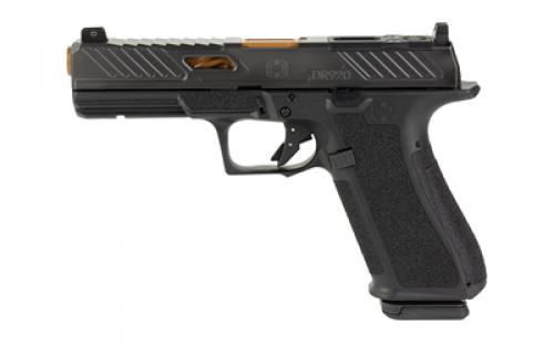 Shadow Systems DR920 Elite, Striker Fired, Semi-automatic, Polymer Frame Pistol, Full Size, 9MM, 4.5 Bronze Spiral and Fluted Barrel, Nitride Finish Slide, Black, Optics Ready, Flat Faced Trigger, Trigger Safety, Tritium Front Night Sight, 17 Rounds, 2 Magazines, Includes Optics Kit, Grip Kit, Attache Case, Flared Magwell, Shadow Systems Tool SS-2011