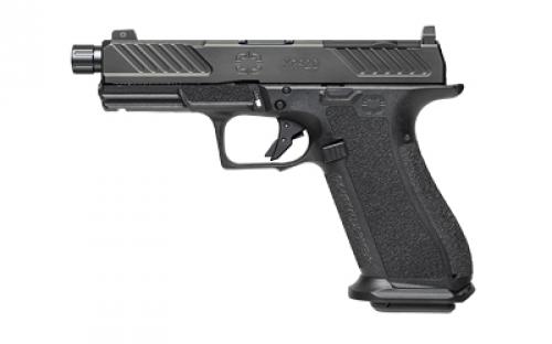 Shadow Systems XR920 Combat, Striker Fired, Semi-automatic Pistol, Full Size, 9mm, 4.5 Threaded Spiral Fluted Barrel, Polymer Frame, Nitride Finish, Black, Front Night Sight, Trigger Safety, 17 Rounds, Includes 2 Magazines, Optics Kit, Grip Kit, Attache Case, Magwell, Shadow Systems Tool, Right Hand SS-3004