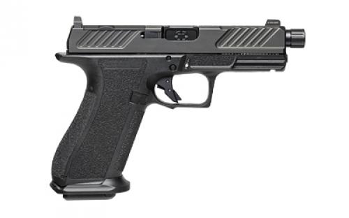 Shadow Systems XR920 Combat, Striker Fired, Semi-automatic Pistol, Full Size, 9mm, 4.5" Threaded Spiral Fluted Barrel, Polymer Frame, Nitride Finish, Black, Front Night Sight, Trigger Safety, 17 Rounds, Includes 2 Magazines, Optics Kit, Grip Kit, Attache Case, Magwell, Shadow Systems Tool, Right Hand SS-3004