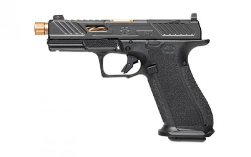 Shadow Systems XR920 Elite, Striker Fired, Semi-automatic Pistol, Full Size, 9mm, 4.5 Threaded Bronze Spiral Fluted Barrel, Polymer Frame, Nitride Finish, Black, Front Night Sight, Trigger Safety, 17 Rounds, Includes 2 Magazines, Optics Kit, Grip Kit, Attache Case, Magwell, Shadow Systems Tool, Right Hand SS-3009