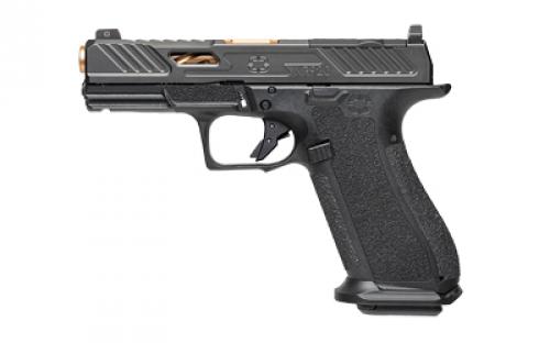 Shadow Systems XR920 Elite, Striker Fired, Semi-automatic Pistol, Full Size, 9mm, 4 Bronze Spiral Fluted Barrel, Polymer Frame, Nitride Finish, Black, Front Night Sight, Trigger Safety, 17 Rounds, Includes 2 Magazines, Optics Kit, Grip Kit, Attache Case, Magwell, Shadow Systems Tool, Right Hand SS-3011