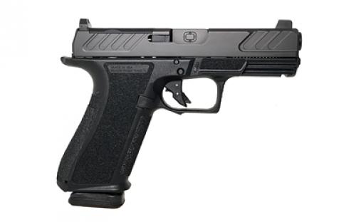 Shadow Systems XR920, Foundation, Striker Fired, Semi-automatic, Polymer Frame Pistol, Compact, 4 Barrel, Nitride Finish, Black, Green Tritium Front Sight, Black Serrated Rear Sight, Optics Ready Slide, 17 Rounds, 2 Magazines, Includes (3) Backstraps and Optics Kit SS-3306-1D