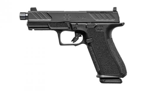 Shadow Systems XR920, Foundation, Striker Fired, Semi-automatic, Polymer Frame Pistol, Compact, 4.5 Threaded Barrel, Nitride Finish, Black, Green Tritium Front Sight, Black Serrated Rear Sight, Optics Ready Slide, 17 Rounds, 2 Magazines, Includes (3) Backstraps and Optics Kit SS-3310-1D