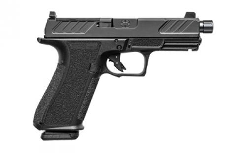 Shadow Systems XR920, Foundation, Striker Fired, Semi-automatic, Polymer Frame Pistol, Compact, 4.5" Threaded Barrel, Nitride Finish, Black, Green Tritium Front Sight, Black Serrated Rear Sight, Optics Ready Slide, 17 Rounds, 2 Magazines, Includes (3) Backstraps and Optics Kit SS-3310-1D