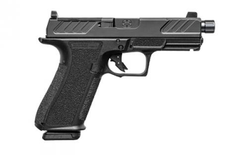 Shadow Systems XR920, Foundation, Striker Fired, Semi-automatic, Polymer Frame Pistol, Compact, 4.5" Threaded Barrel, Nitride Finish, Black, White Dot Fixed Sights, Optics Ready Slide, 17 Rounds, 2 Magazines, Includes (3) Backstraps and Optics Kit SS-3310