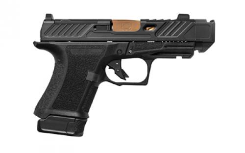 Shadow Systems CR920P Elite, Striker Fired, Semi-automatic Pistol, Sub-Compact, 9mm, 3.75" Bronze Spiral Fluted Barrel, Integrated Compensator, Polymer Frame, Nitride Finish, Black, Front Night Sight, Trigger Safety, Includes 2 Magazines (1)-10 Round (1)-13 Rounds and Attache Case SS-4211