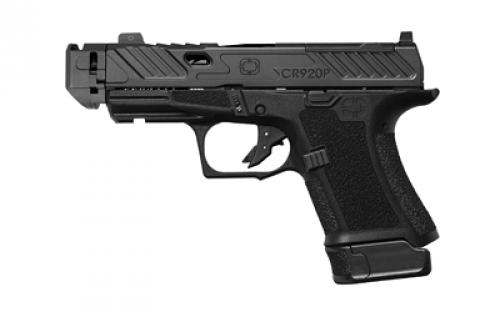 Shadow Systems CR920P Elite, Striker Fired, Semi-automatic Pistol, Sub-Compact, 9mm, 3.75 Black Spiral Fluted Barrel, Integrated Compensator, Polymer Frame, Nitride Finish, Black, Front Night Sight, Trigger Safety, Includes 2 Magazines (1)-10 Round (1)-13 Rounds and Attache Case SS-4212