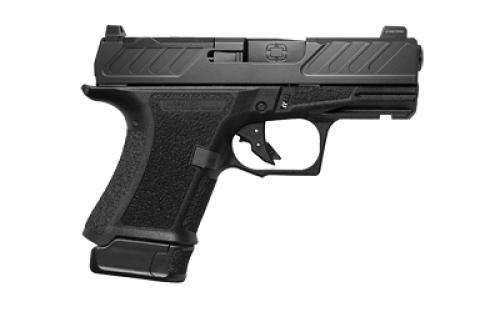 Shadow Systems CR920, Striker Fired, Semi-automatic, Polymer Frame Pistol, Sub-Compact, 9mm, 3.4" Spiral Fluted Barrel, Nitride Finish, Black, Front Night Sight, Trigger Safety, Optics Ready, 2 Magazines, (1)-10 Round and (1)-13 Round Magazine, 1 Pinky Base Plate Magazine Extension, Optics Plate SS-4306-1D