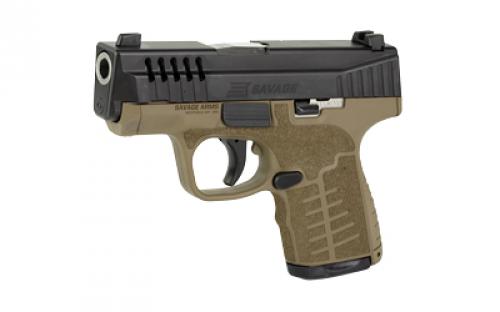 Savage Stance MC9, Striker Fired, Semi-automatic, Polymer Frame Pistol, Compact, 9MM, 3.2" Stainless Steel Barrel, Melonite Finish, Flat Dark Earth, No Thumb Safety, TruGlo Front & Night Sight Rear, 9 Rounds, 2 Magazines, (1)-8 Rounds and (1)-7 Rounds, Includes Two 18 Degree Backstraps, Ambidextrous 67007