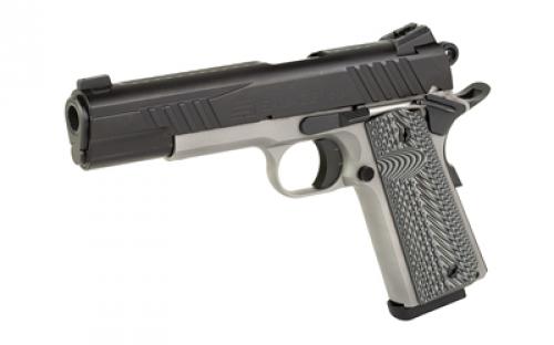 Savage Savage 1911, Semi-automatic, Single Action, Metal Frame Pistol, Full Size, 45 ACP, 5" Barrel, G10 Grips, Melonite Finish, Silver Frame, Black Slide, Night Sights, Manual Safety, 8 Rounds, 2 Magazines, BLEM (Damaged Case) 67201
