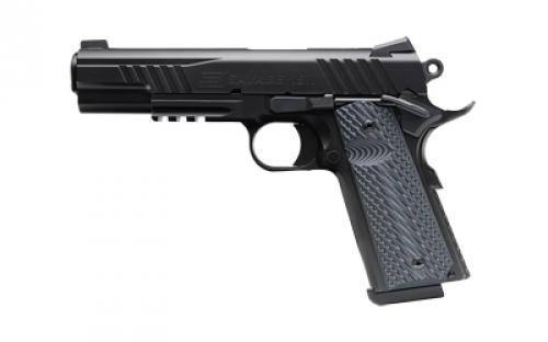 Savage Savage 1911 with Rail, Semi-automatic, Single Action, Metal Frame Pistol, Full Size, 45 ACP, 5 Barrel, G10 Grips, Melonite Finish, Black, Night Sights, Manual Safety, 8 Rounds, 2 Magazines 67210