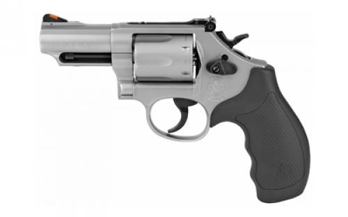 Smith & Wesson Model 66, Combat Magnum, Double Action/Single Action, Metal Frame Revolver, K-Frame, 357 Magnum, 2.75 Barrel, Stainless Steel, Rubber Grip, Red Ramp Front and Adjustable Black Blade Rear Sight, 6 Rounds 10061