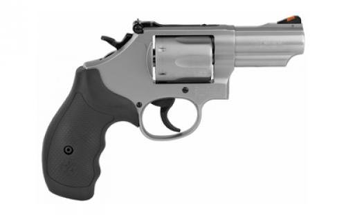 Smith & Wesson Model 66, Combat Magnum, Double Action/Single Action, Metal Frame Revolver, K-Frame, 357 Magnum, 2.75" Barrel, Stainless Steel, Rubber Grip, Red Ramp Front and Adjustable Black Blade Rear Sight, 6 Rounds 10061
