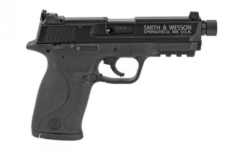 Smith & Wesson M&P Compact, Striker Fired, Semi-automatic, Polymer Frame Pistol, 22LR, 3.6" Threaded Barrel, Armornite Finish, Black, Adjustable Sights, Ambidextrous Safety, 10 Rounds, 2 Magazines 10199