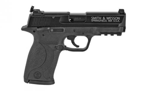 Smith & Wesson M&P Compact, Striker Fired, Semi-automatic, Polymer Frame Pistol, 22LR, 3.6" Threaded Barrel, Armornite Finish, Black, Adjustable Sights, 10 Rounds, 2 Magazines, BLEM (Damaged Case) 108390
