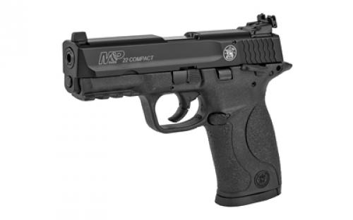 Smith & Wesson M&P Compact, Striker Fired, Semi-automatic, Polymer Frame Pistol, 22LR, 3.6" Threaded Barrel, Armornite Finish, Black, Adjustable Sights, 10 Rounds, 2 Magazines, BLEM (Damaged Case) 108390