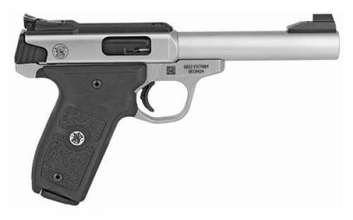 Smith & Wesson SW22 Victory, Target, Massachusetts Compliant, Single Action Only, Semi-automatic, Metal Frame Pistol, Full Size, 22LR, 5.5" Bull Barrel, Stainless Steel, Polymer Grips, Adjustable Target Sights, Manual Thumb Safety 10 Rounds, 2 Magazines 11536