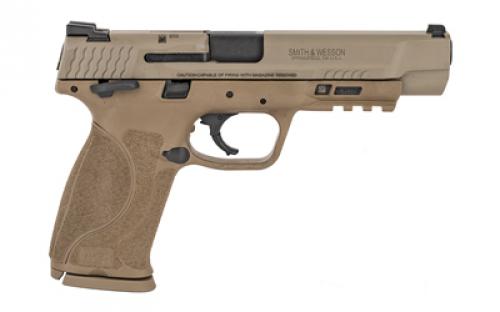 Smith & Wesson M&P M2.0, Striker Fired, Semi-automatic, Polymer Frame Pistol, Full Size, 40 S&W, 5" Barrel, Armornite Finish, Flat Dark Earth Finish, 3 Dot Sights, Manual Thumb Safety, 15 Rounds, 2 Magazines 11595