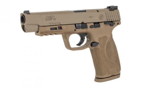 Smith & Wesson M&P M2.0, Striker Fired, Semi-automatic, Polymer Frame Pistol, Full Size, 40 S&W, 5" Barrel, Armornite Finish, Flat Dark Earth Finish, 3 Dot Sights, Manual Thumb Safety, 15 Rounds, 2 Magazines 11595