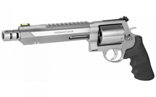 Smith & Wesson Model 460XVR, Performance Center, Double Action/Single Action, Metal Frame Pistol, X-Frame, 460SW, 7.5" Custom Heavy Barrel, Muzzle Brake, Stainless Steel, Rubber Grips, 5 Rounds, Fiber Optic Front Sight, Integral Scope Mount on Barrel, Unfluted Cylinder, Gun Rug & Sling 11626