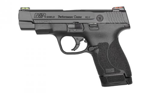 Smith & Wesson Shield M2.0, Performance Center, Striker Fired, Semi-automatic, Polymer Frame Pistol, Micro-Compact, 9MM, 4 Barrel, Armornite Finish, Black, HiViz Fiber Optic Sights, No Thumb Safety, Performance Center Tuned Action, Cleaning Kit, 2 Magazines, (1) 7-Round and (1) 8-Round 11787