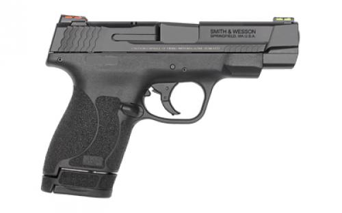 Smith & Wesson Shield M2.0, Performance Center, Striker Fired, Semi-automatic, Polymer Frame Pistol, Micro-Compact, 9MM, 4" Barrel, Armornite Finish, Black, HiViz Fiber Optic Sights, No Thumb Safety, Performance Center Tuned Action, Cleaning Kit, 2 Magazines, (1) 7-Round and (1) 8-Round 11787