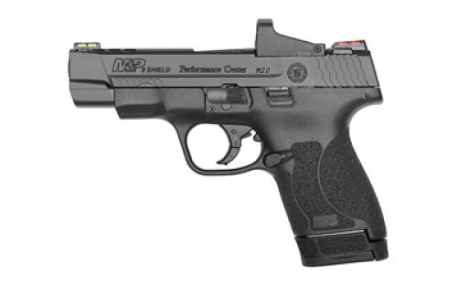 Smith & Wesson Shield M2.0, Performance Center, Striker Fired, Semi-automatic, Polymer Frame Pistol, Micro-Compact, 9MM, 4 Ported Barrel, Armornite Finish, Black, HiViz Fiber Optic Sights, No Thumb Safety, 4MOA Red Dot Sight, Performance Center Tuned Action, Optic Ready Slide, 2 Magazines, (1) 7-Round and (1) 8-Round 11788