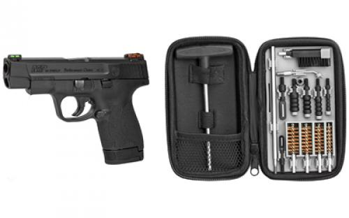 Smith & Wesson Shield M2.0, Performance Center, Striker Fired, Semi-automatic, Polymer Frame Pistol, Micro-Compact, 40 S&W, 4" Barrel, Armornite Finish, Black, HiViz Fiber Optic Sights, No Thumb Safety, Performance Center Tuned Action, Cleaning Kit, 2 Magazines, (1) 6-Round and (1) 7-Round 11796