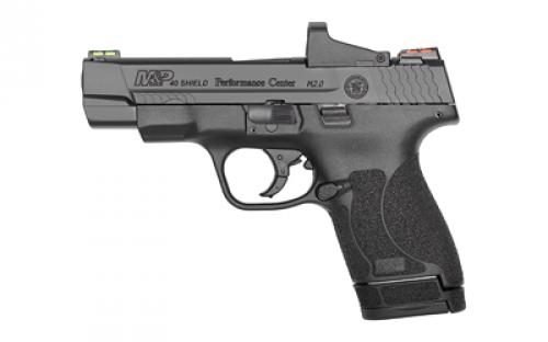 Smith & Wesson Shield M2.0, Performance Center, Striker Fired, Semi-automatic, Micro-Compact, 40 S&W, 4 Barrel, Armonite Finish, Black, HiViz Fiber Optic Sights, No Thumb Safety, Performance Center Tuned Action, Optic Ready Slide, 4MOA Red Dot Sight Included, 2 Magazines, (1) 6-Round and (1) 7-Round 11797