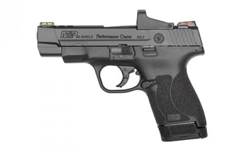Smith & Wesson Shield M2.0, Performance Center, Striker Fired, Semi-automatic, Polymer Frame Pistol, Micro-Compact, 40 S&W, 4 Ported Barrel, Armornite Finish, Black, HiViz Fiber Optic Sights, No Thumb Safety, Performance Center Tuned Action, Optic Ready Slide, 4MOA Red Dot Sight, 2 Magazines, (1) 6-Round and (1) 7-Round 11798