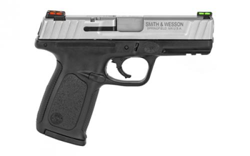 Smith & Wesson SD40VE, Striker Fired, Semi-automatic, Polymer Frame Pistol, Full Size, 40 S&W, 4" Barrel, Stainless Slide, Black Frame, HiViz Fiber Optic Sights, 10 Rounds, Loaded Chamber Indicator, 2 Magazines 11908