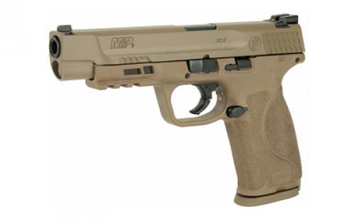 Smith & Wesson M&P M2.0, Striker Fired, Semi-automatic, Polymer Frame Pistol, Full Size, 9MM, 5" Barrel, Armornite Finish, Flat Dark Earth, Fixed Sights, 17 Rounds, 2 Magazines 11989